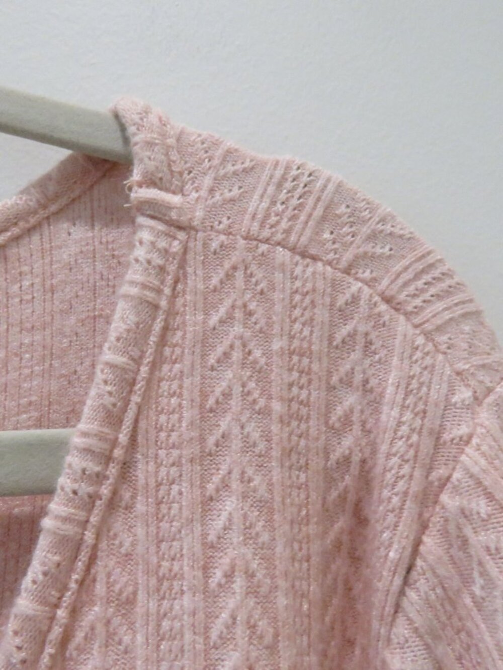 UNIQUE VINTAGE Pointelle Cardigan Top Blush Pink 3X Retro Pinup 1950s Trad Wife - Picture 4 of 13